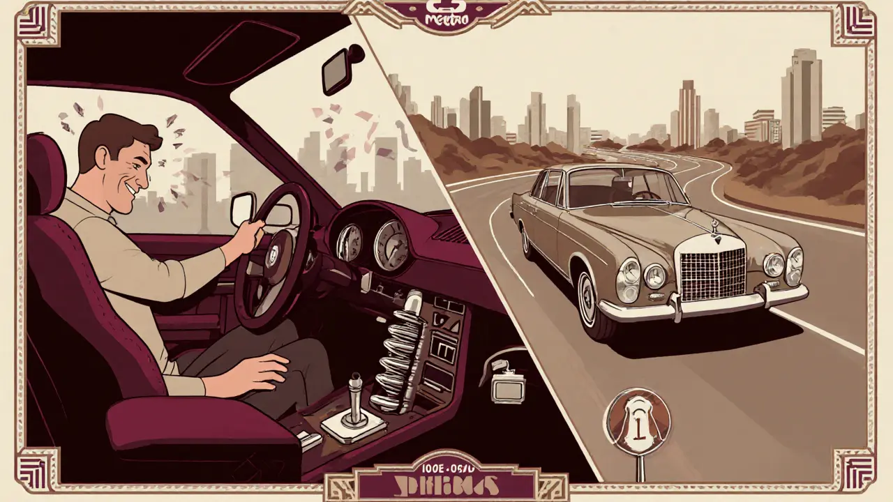 Два сценария: город с вибрациями и трасса с плавным поворотом, стильные геометрические элементы.