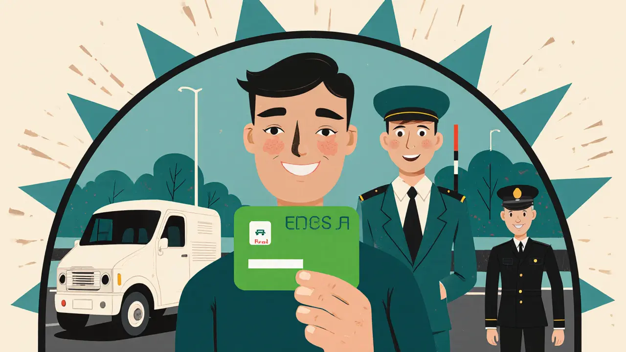 Путешественник на границе с «зеленой картой» с отметкой о прицепе, в сравнении с нарушителем.