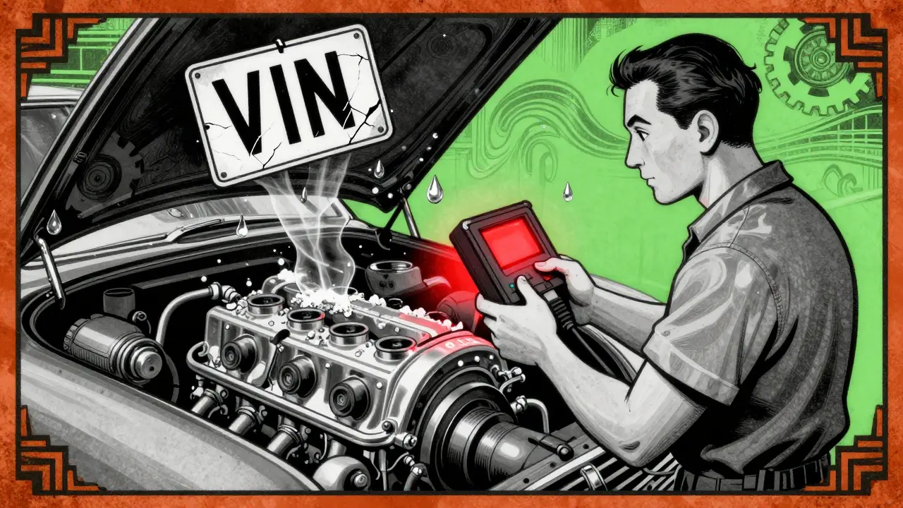 Механик проверяет двигатель, а скрытая вода и соль проявляются как призраки.