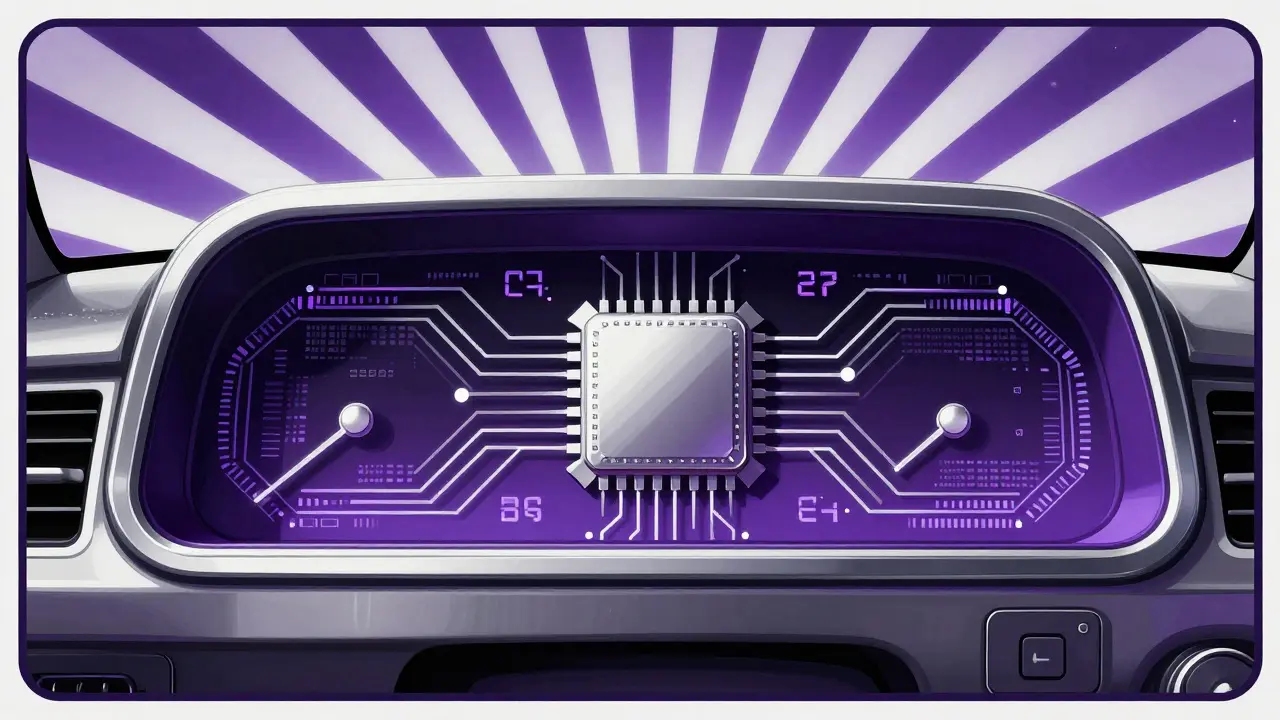 Цифровая панель приборов в стиле Арт-Деко