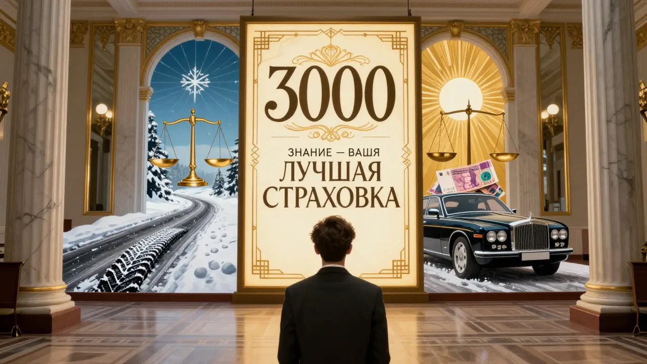 Кандидат сдает экзамен на права перед панелью из 3000 вопросов, за ним — зимние шины и мощный двигатель.