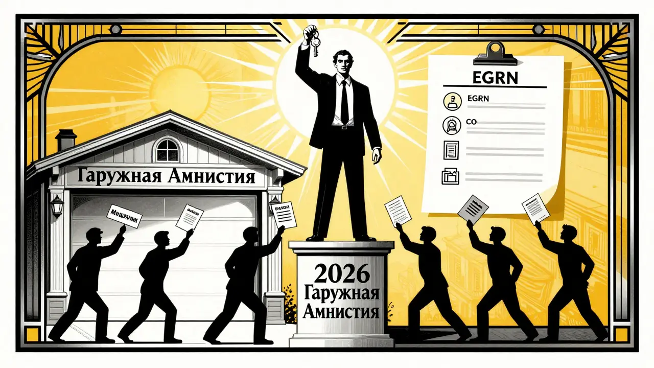Покупатель стоит на пьедестале с ключами, за ним — мошенники, а над головой — солнце и чек-лист для безопасной покупки.