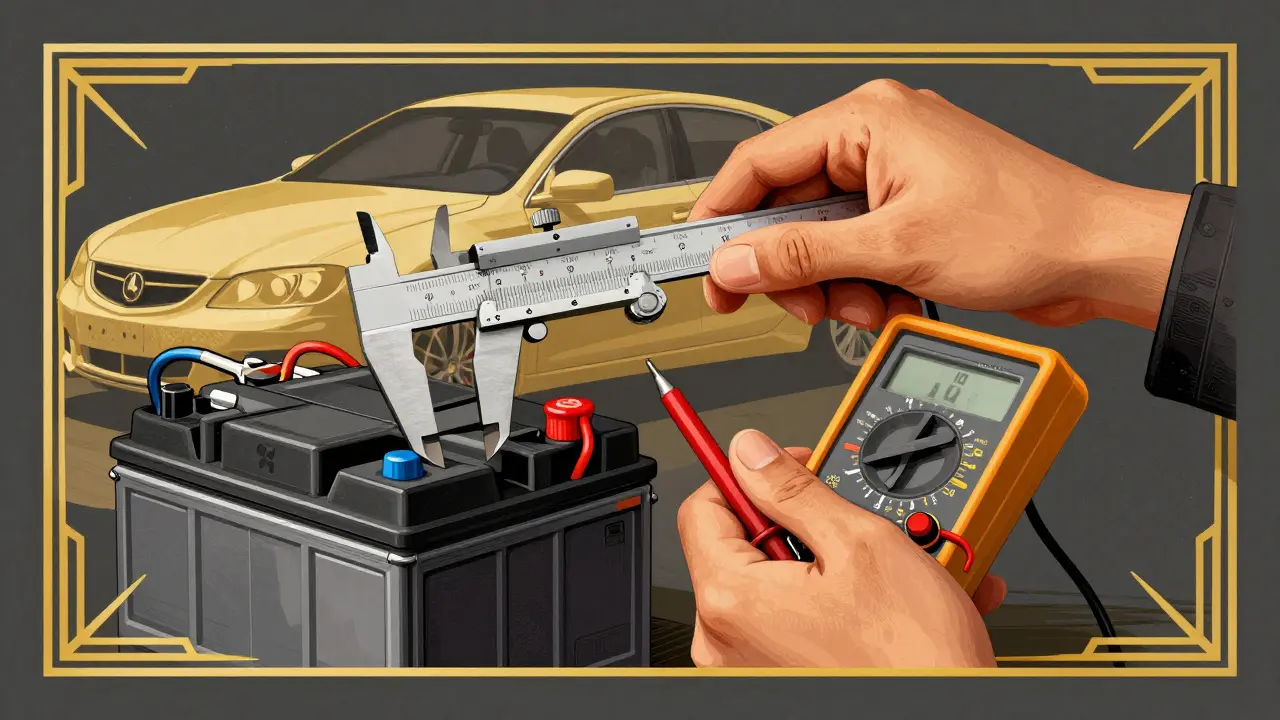 Измерение параметров аккумулятора приборами в элегантном стиле ар-деко