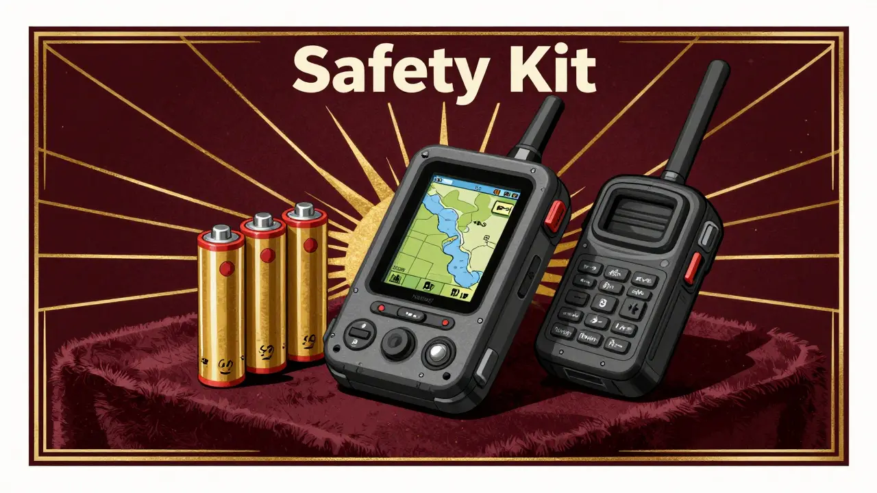 Набор для выживания с навигатором и батарейками в стиле ар-деко