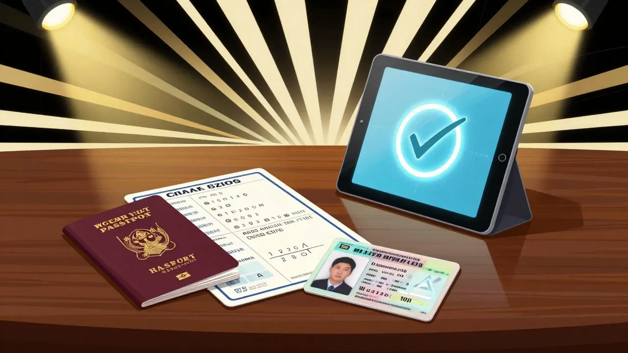 Паспорт, СТС и водительское удостоверение на столе в стиле ар-деко