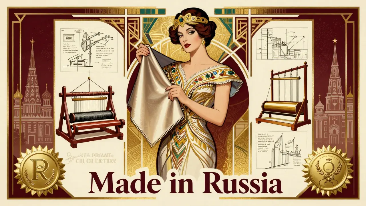 Элегантная женщина в русском наряде, символ роста локального люкса